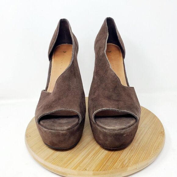 Leifsdottir Wedge Shoes Womens‎ 39 Katerina Brown Suede Platform Cutout - Picture 3 of 13